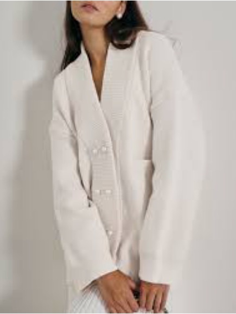 Vita Grace Aida Pearl Button Cardigan Coat Cream Like New Large  Cashmere